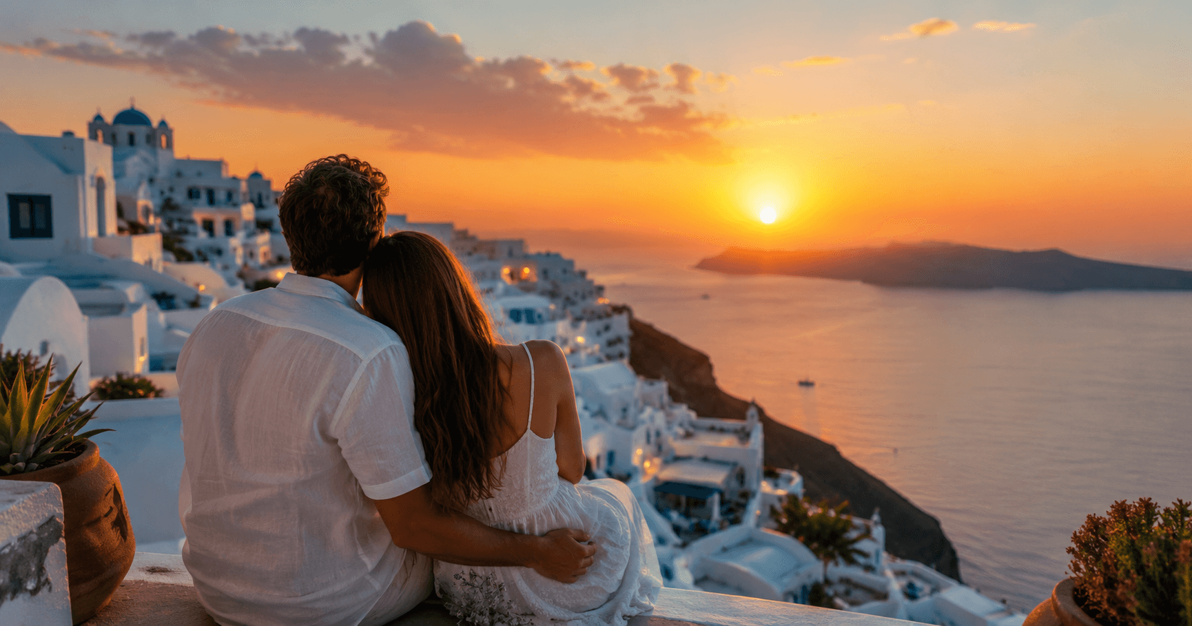 casal abraçados vendo por do sol